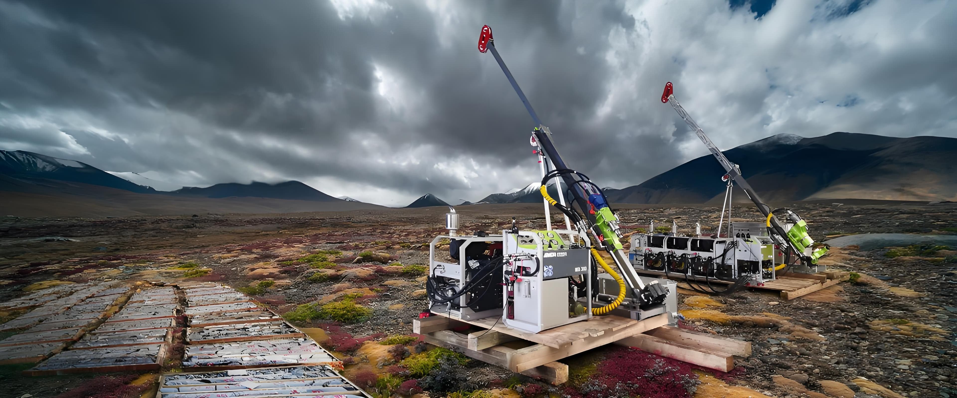 EANDA drilling rig deployed in mountainous terrain